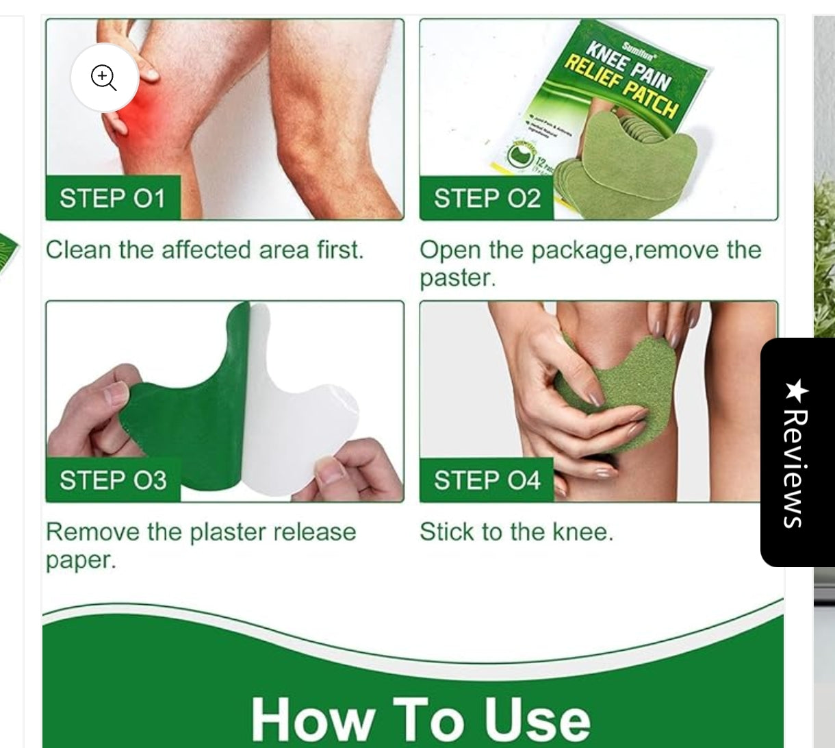 Knee Pain Relief Patch, Warming Herbal Plaster Pain Patches